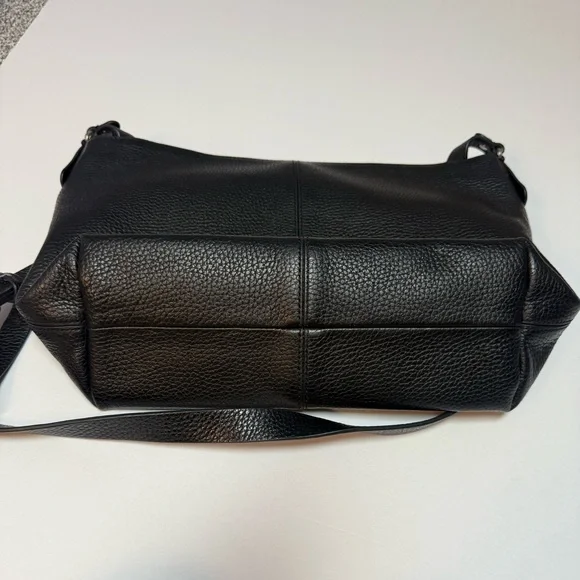 Treasure & Bond black peopled leather with suede flap closure crossbody bag - Picture 8 of 14